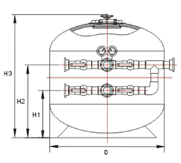 High Efficiency And Best Price Side Mount Fiberglass Pool Filter Tank Pool Sand Filter with